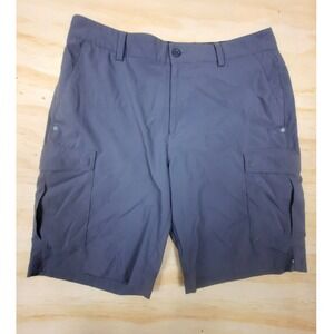 Under Armour Mens Gray Loose Fit Cargo Performance Shorts Size 32 Hiking Fishing